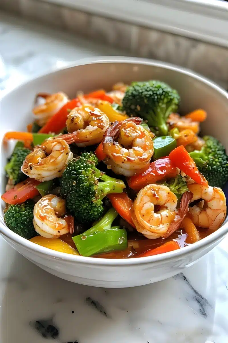 Shrimp Stir Fry with Tamari Sauce (Easy & Flavorful) 1 Shrimp stir fry with tamari sauce and vegetables Caption: Shrimp stir fry with tamari sauce served with colorful vegetables
