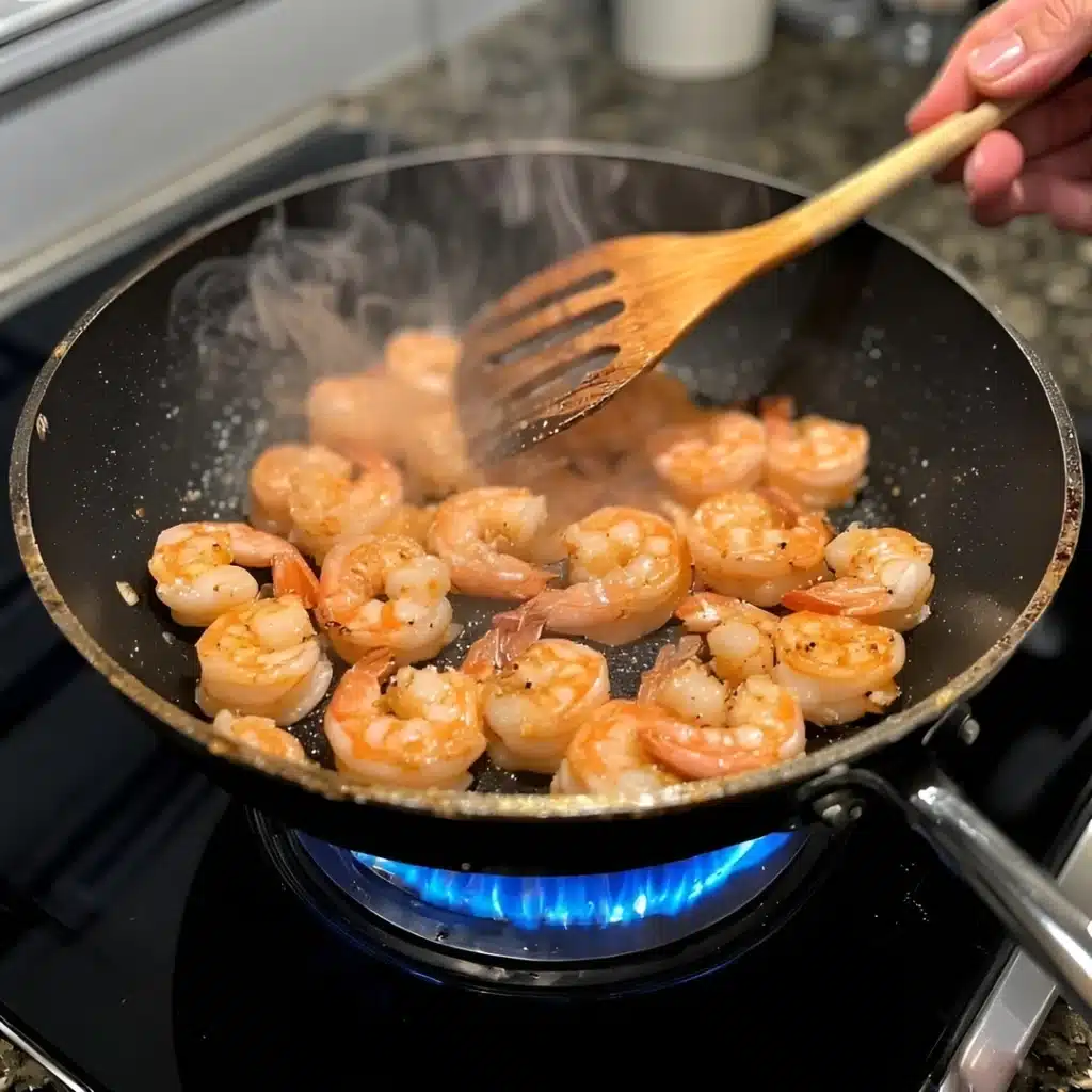 Shrimp Stir Fry with Tamari Sauce (Easy & Flavorful) 4 Stir-frying shrimp for tamari stir fry in a wok
