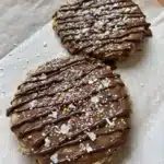 Easy Nut-Free Dairy-Free Snacks (Kid-Approved + Allergy-Safe) 7 SunButter chocolate rice cakes topped with dairy-free chocolate and sprinkles